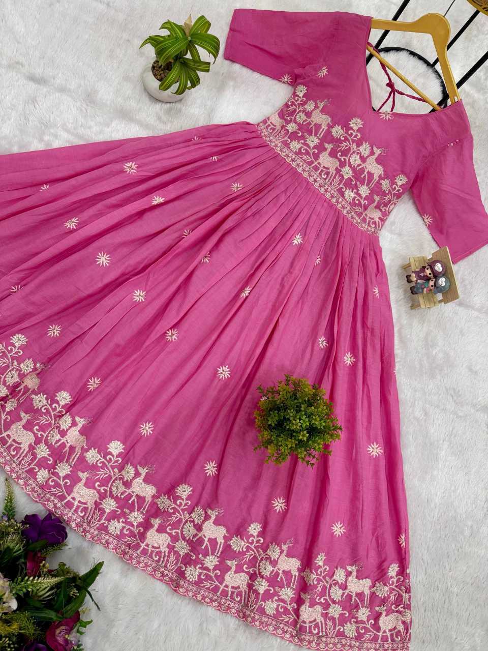 Pure Cotton Embroidered Gown