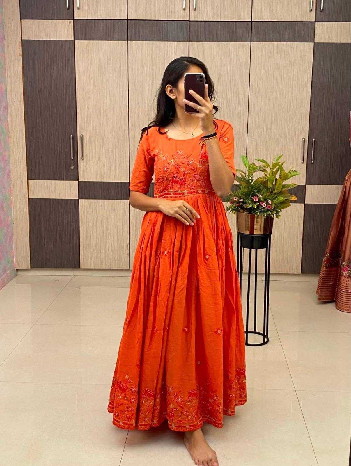 Pure Cotton Embroidered Gown