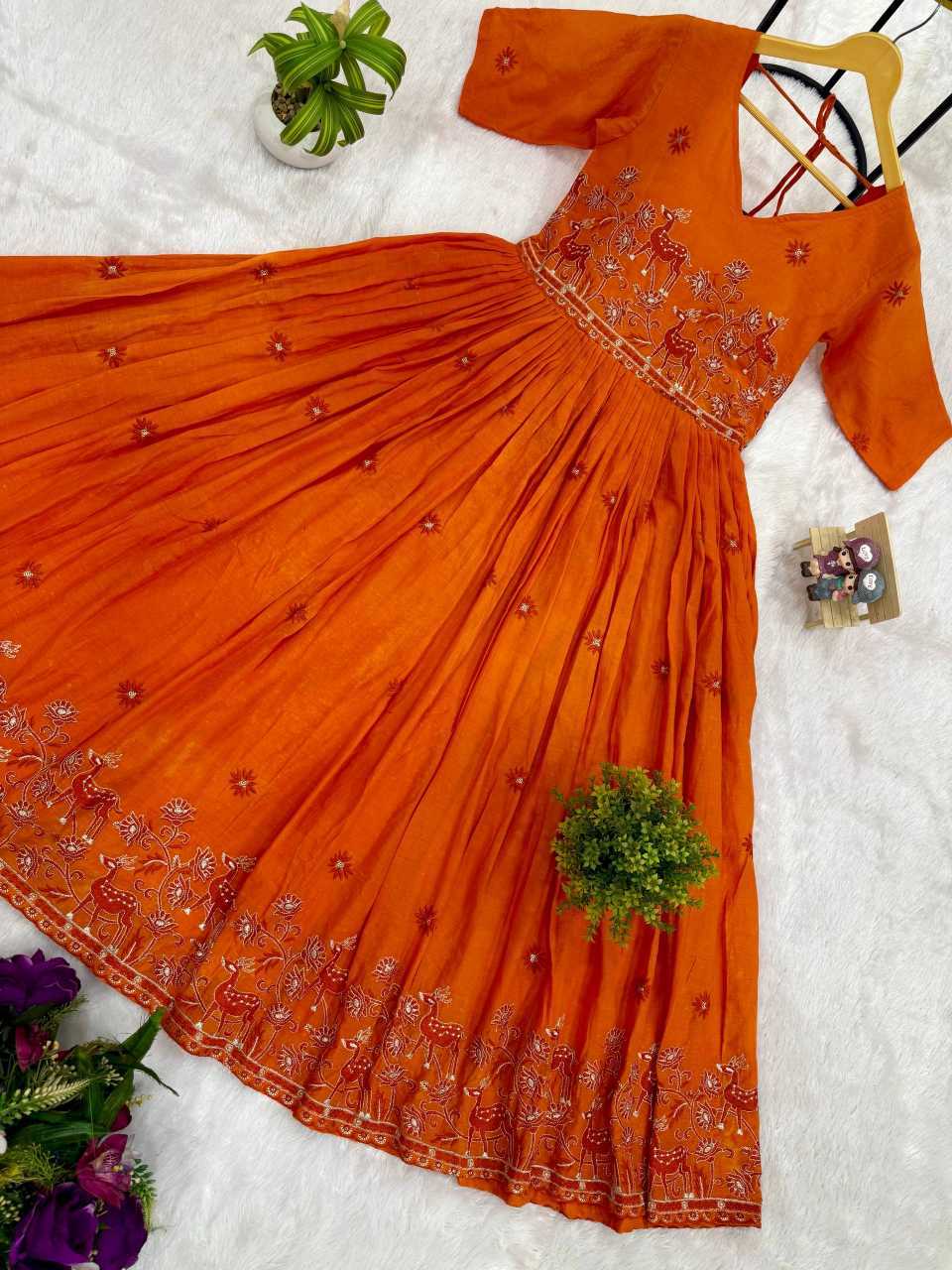 Pure Cotton Embroidered Gown