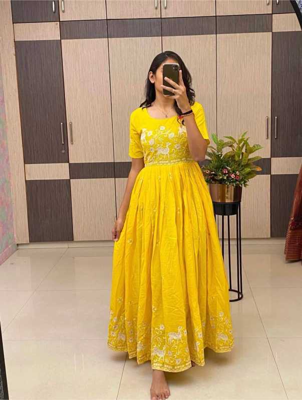 Pure Cotton Embroidered Gown