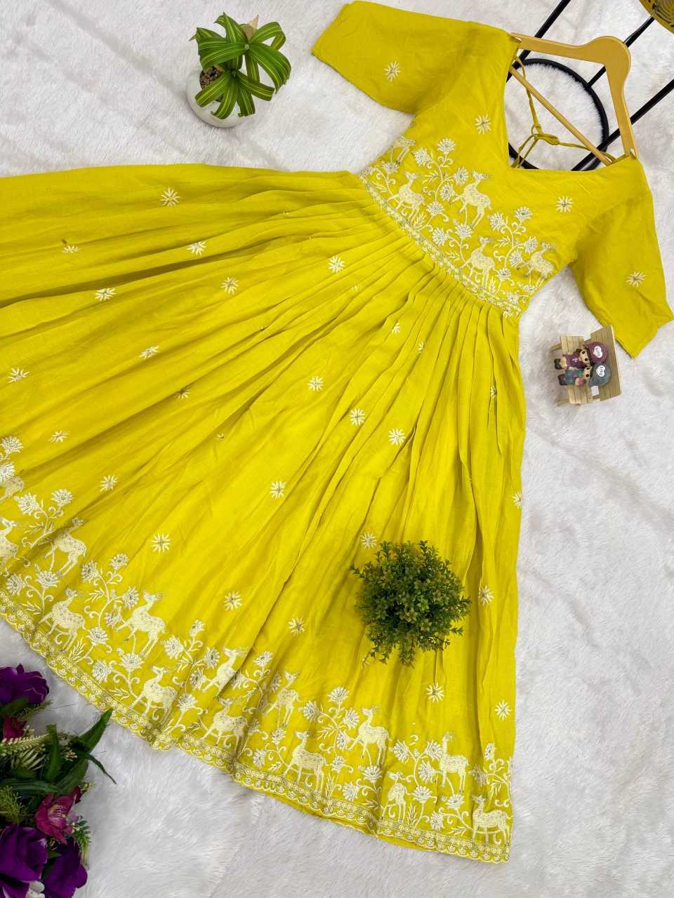 Pure Cotton Embroidered Gown