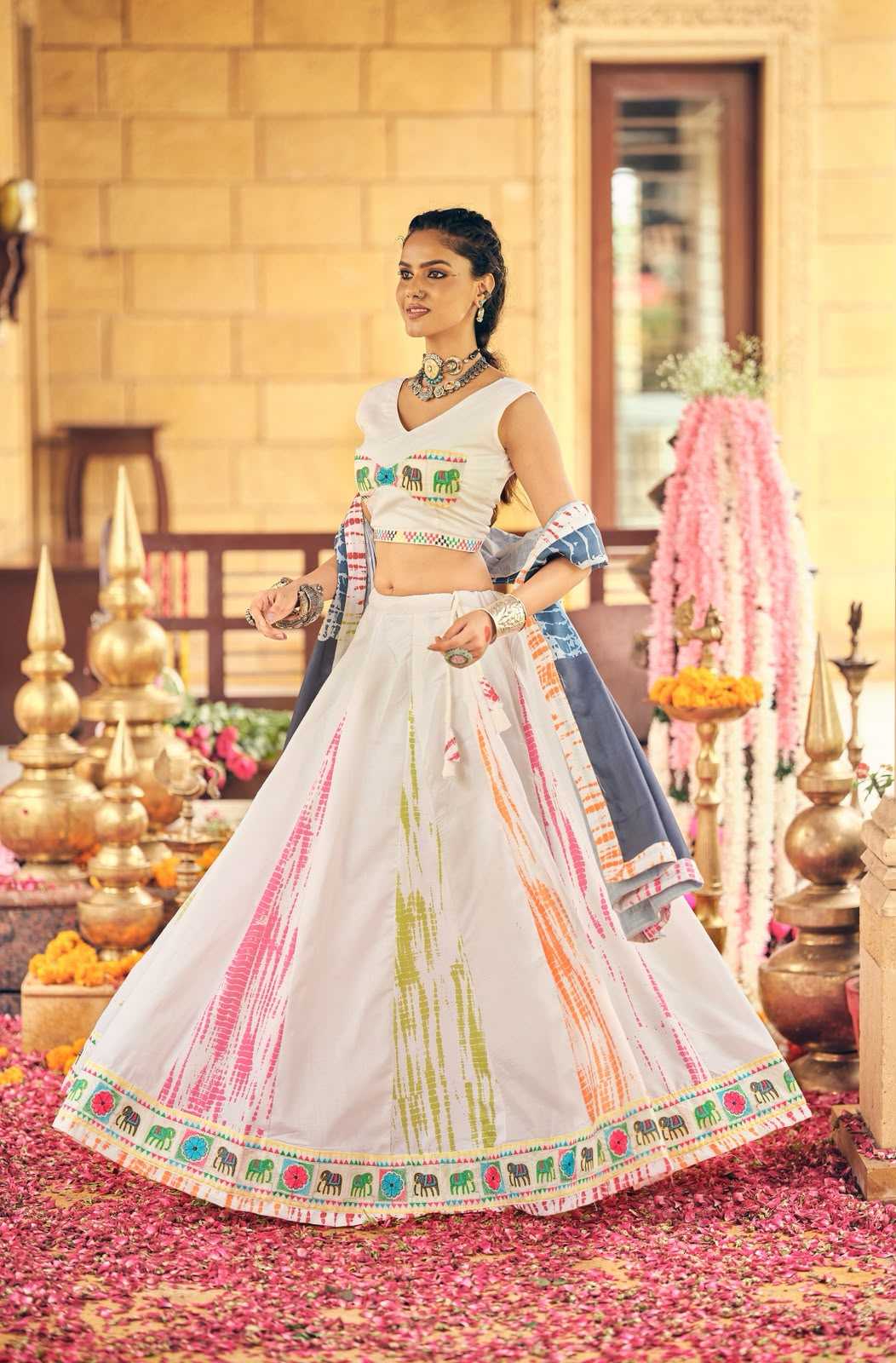Cotton Embroidered Lehenga