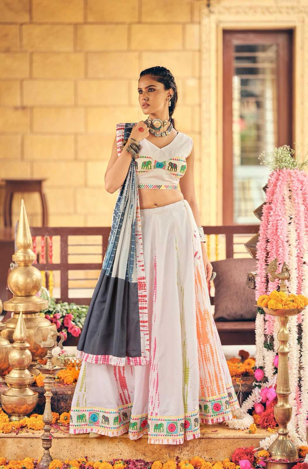 Cotton Embroidered Lehenga