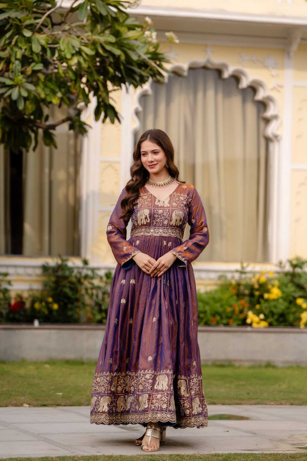 Satin Embroidery Gown