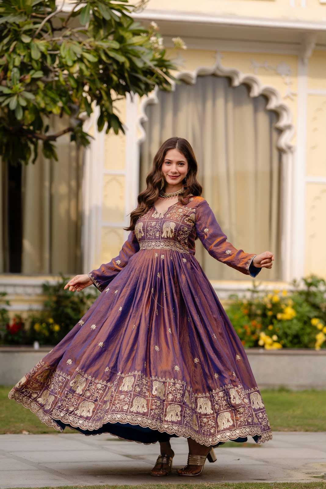 Satin Embroidery Gown