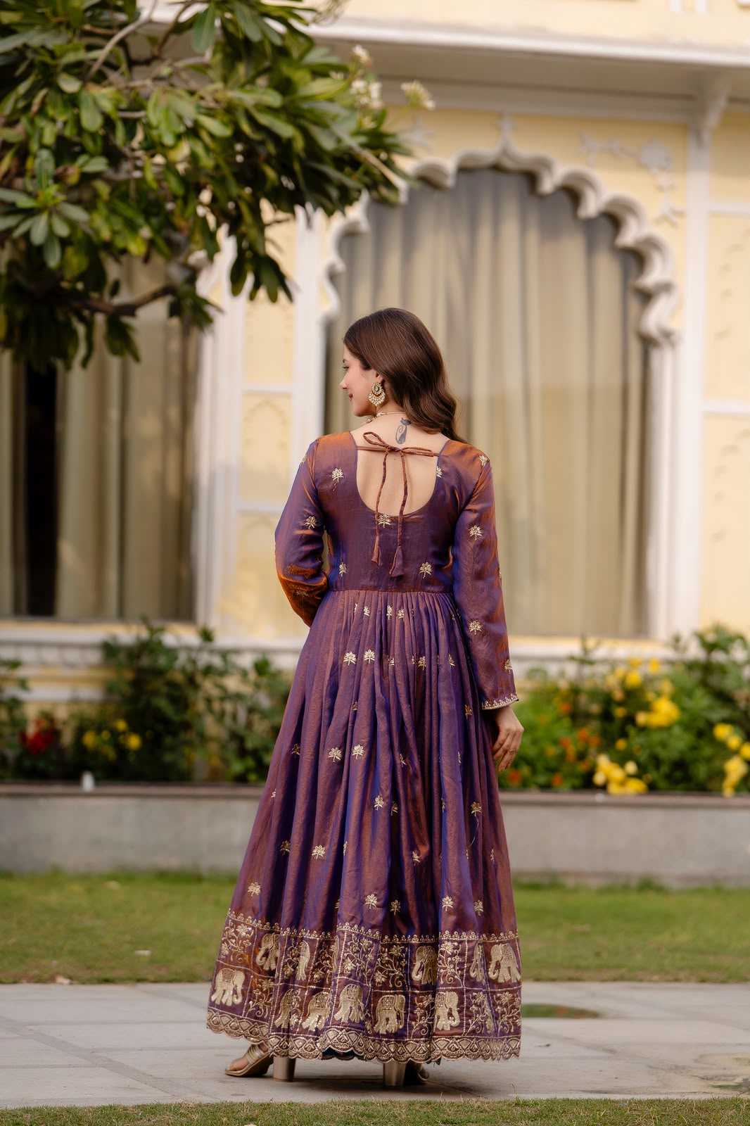 Satin Embroidery Gown