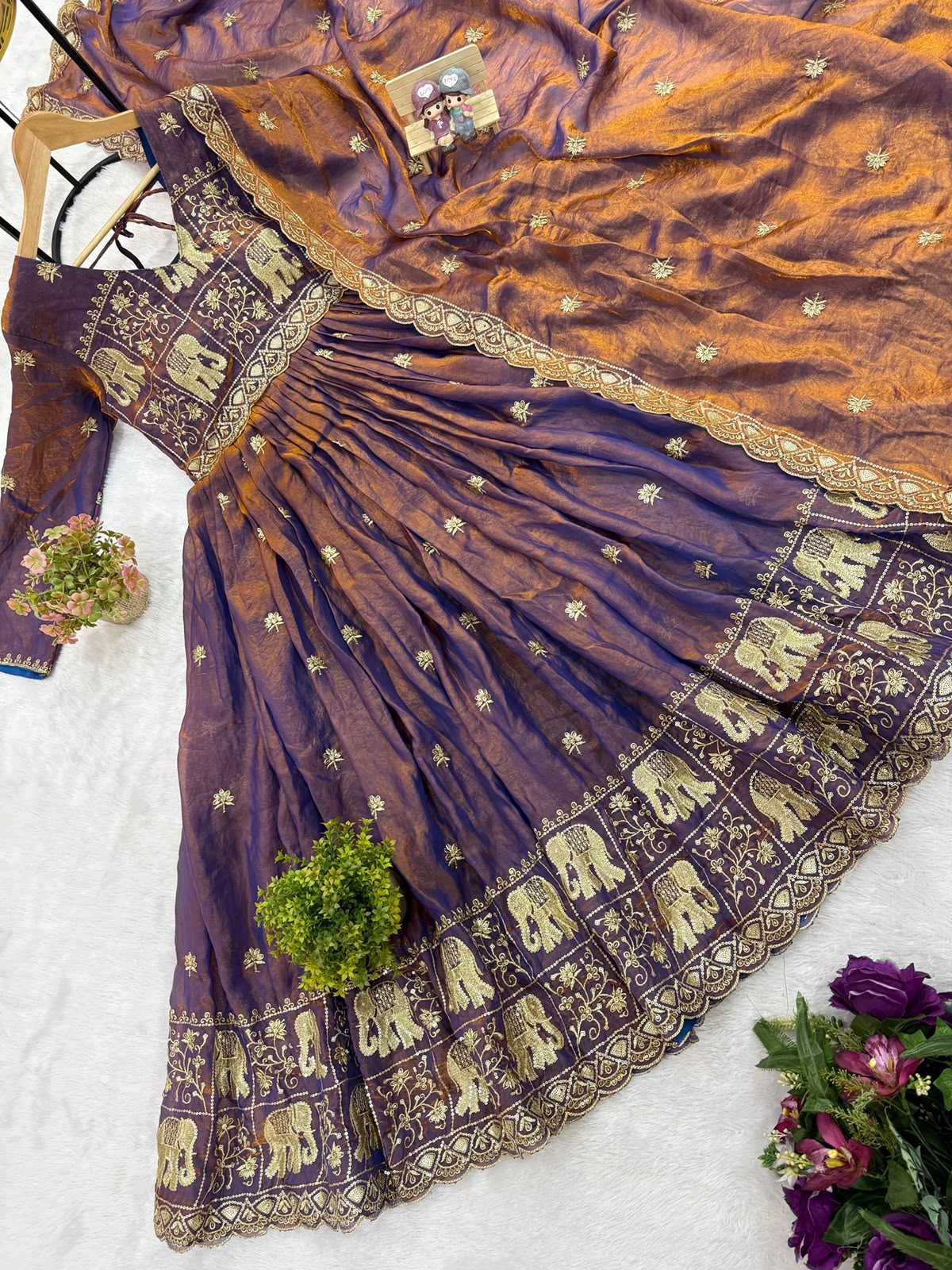 Satin Embroidery Gown