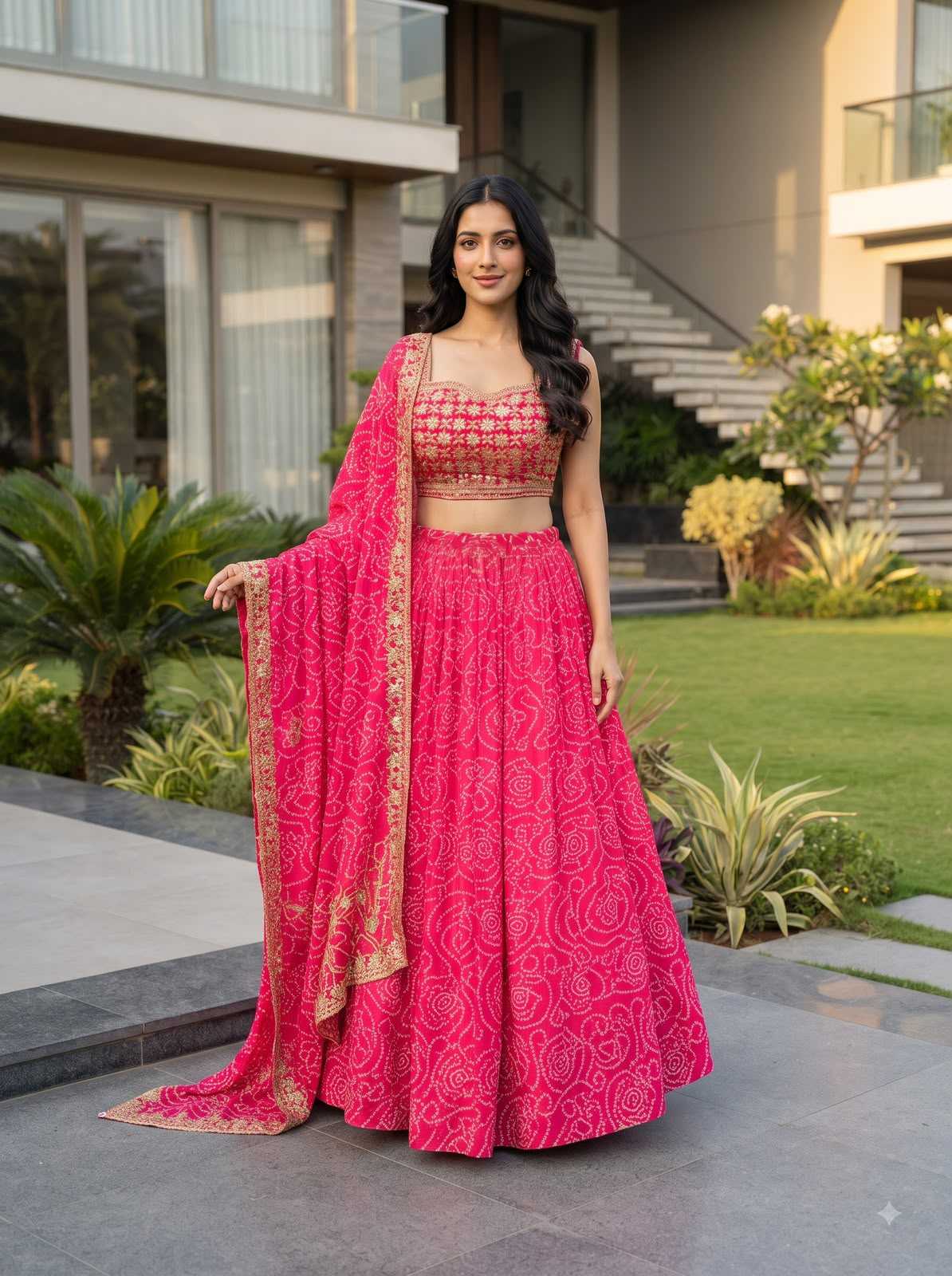 Faux Georgette Designer Lehenga in Blue