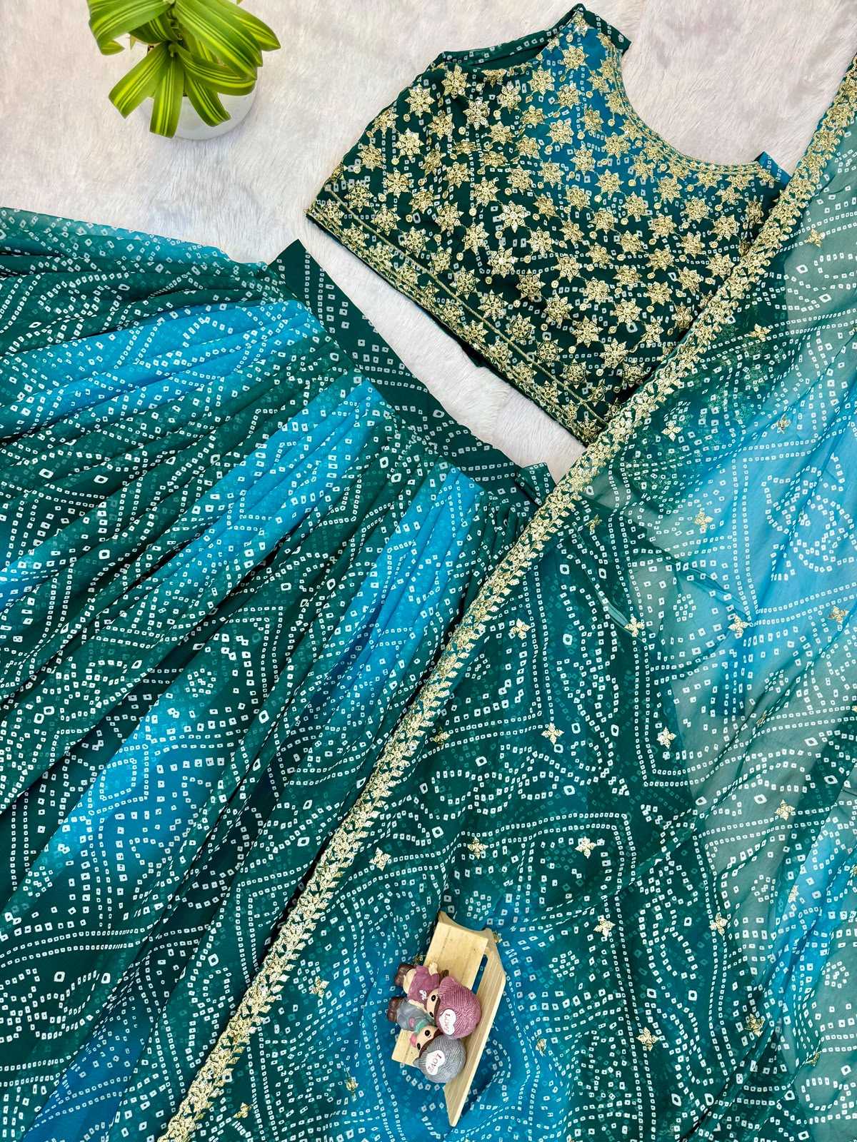 Faux Georgette Designer Lehenga in Blue