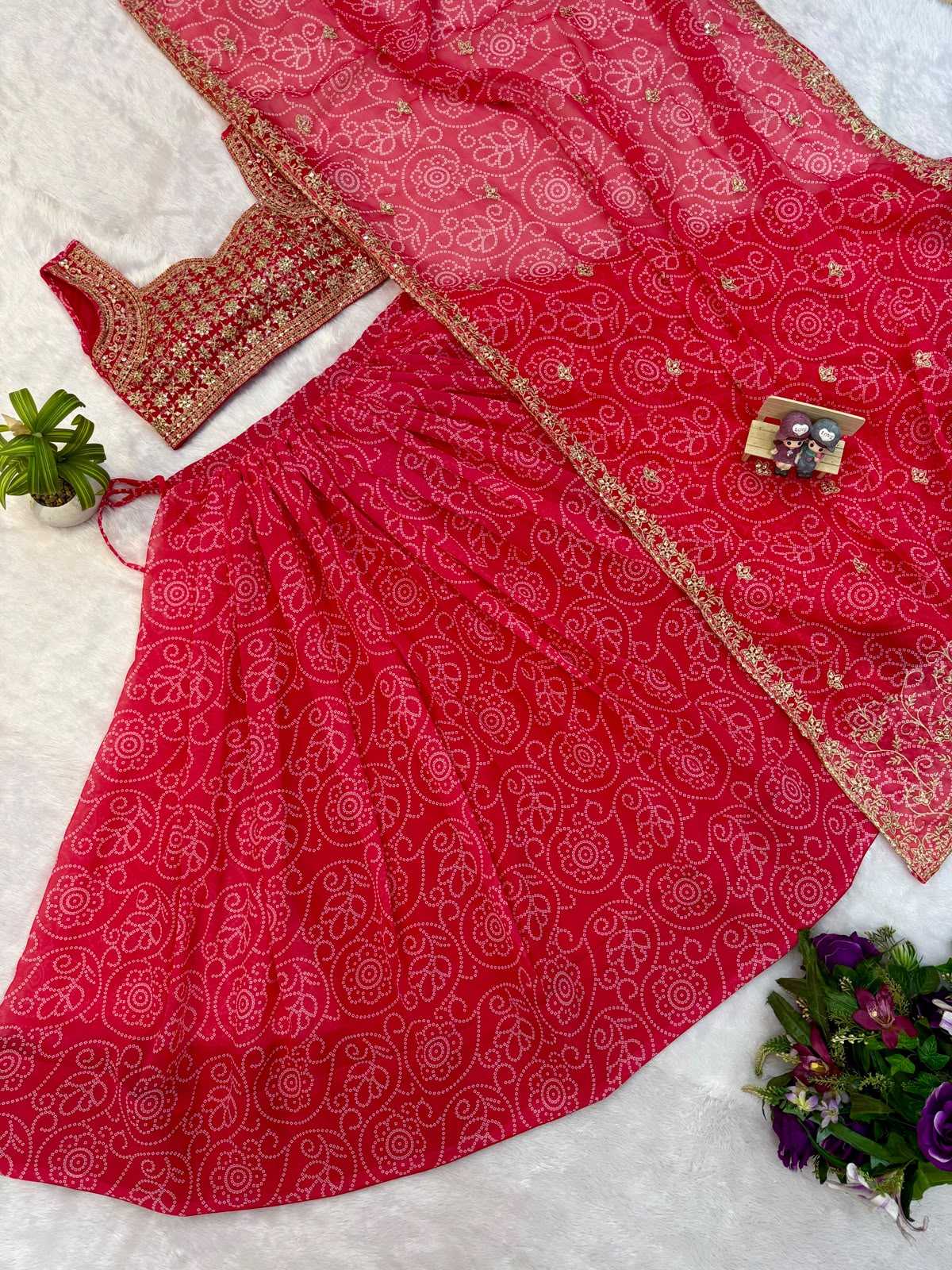 Faux Georgette Designer Lehenga in Blue