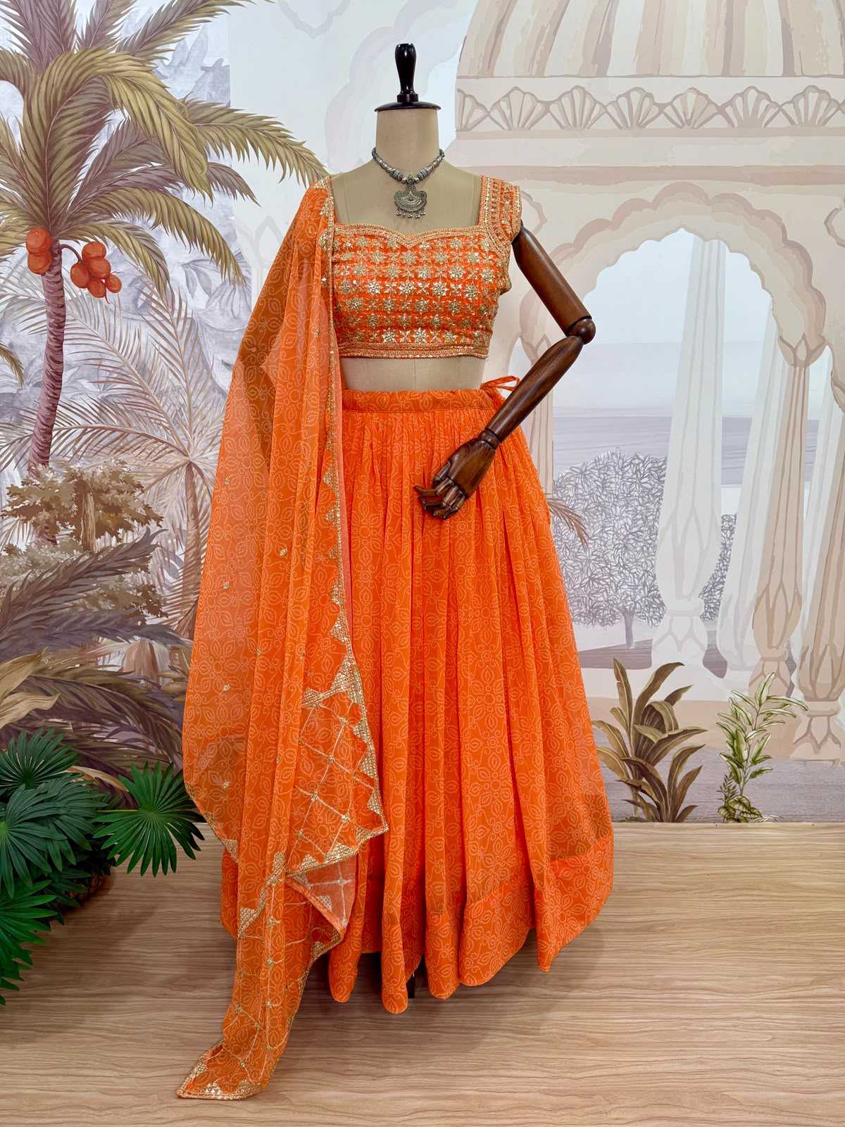 Faux Georgette Designer Lehenga in Blue