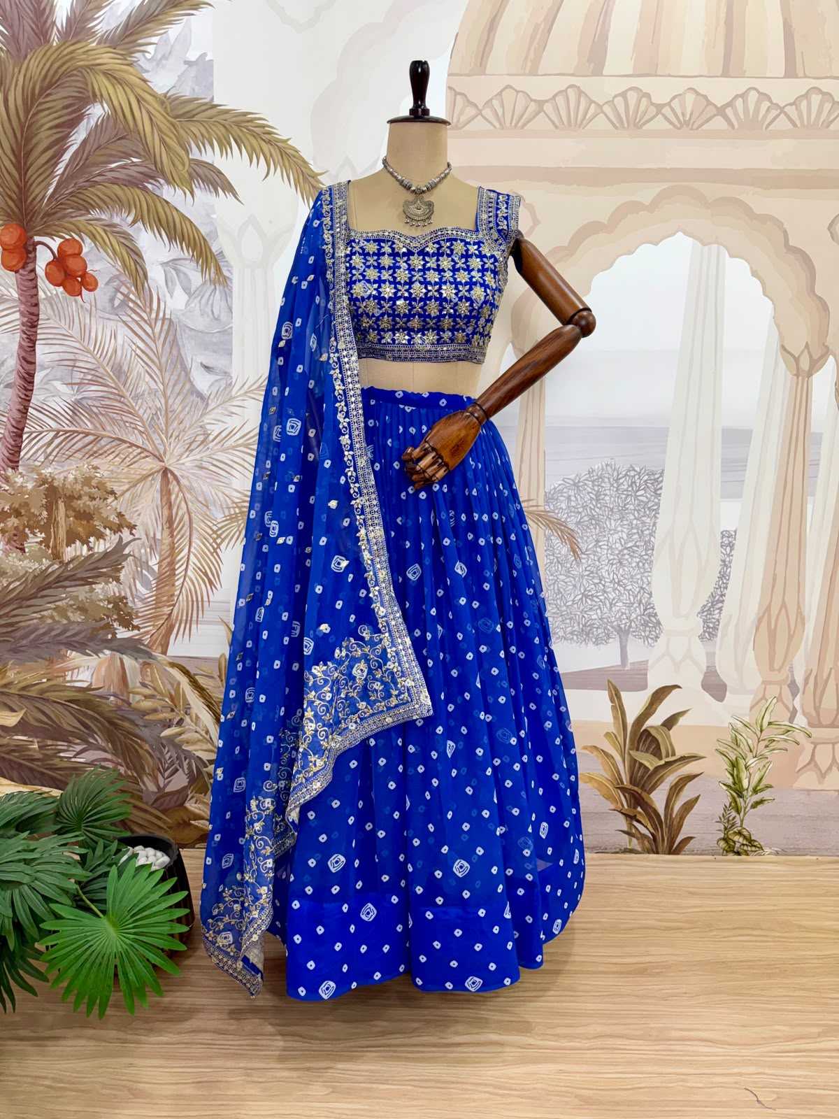 Faux Georgette Designer Lehenga in Blue