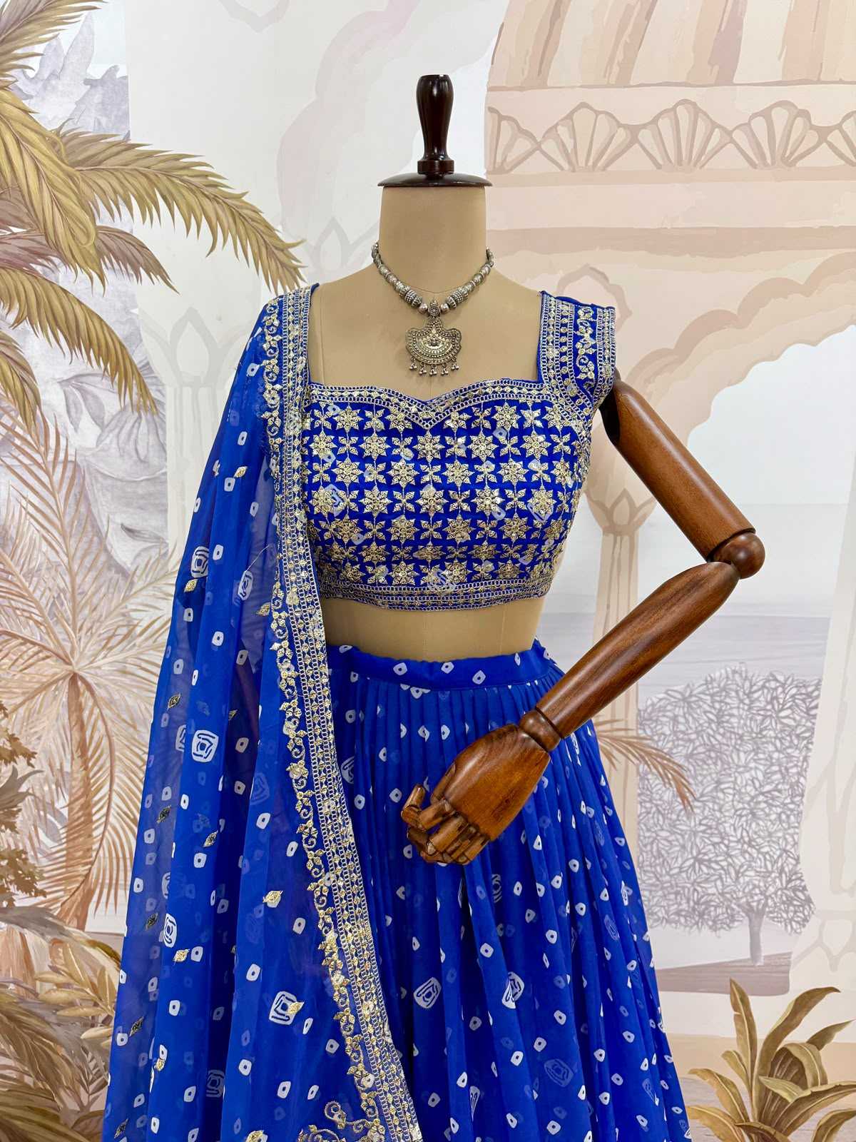 Faux Georgette Designer Lehenga in Blue