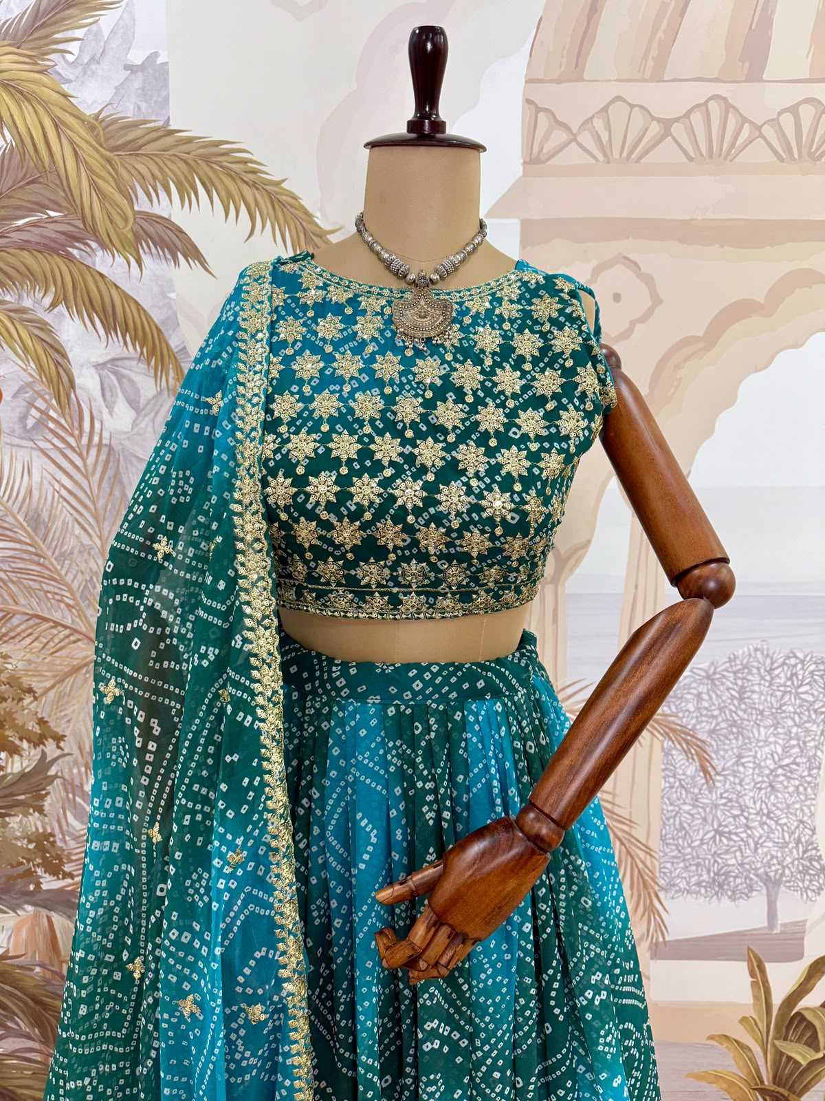 Faux Georgette Designer Lehenga in Blue