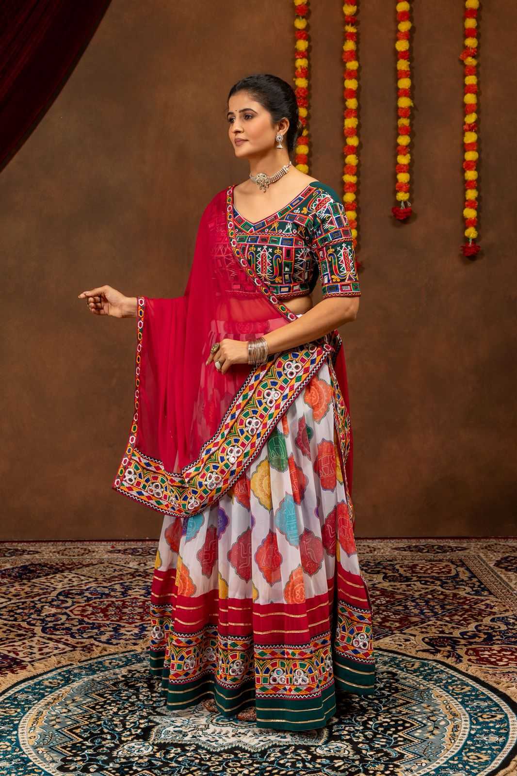 Faux Georgette Printed Lehenga