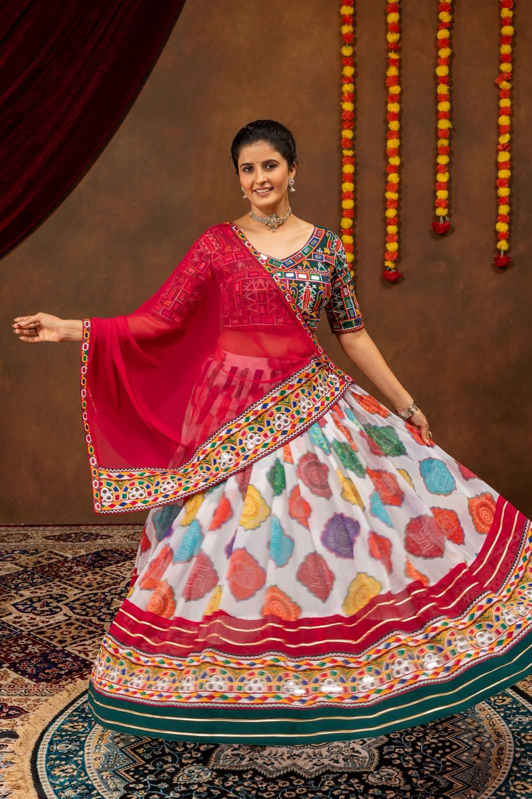 Faux Georgette Printed Lehenga