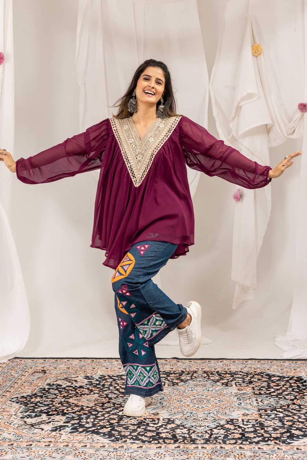 Faux Georgette Cotton Kurti 69