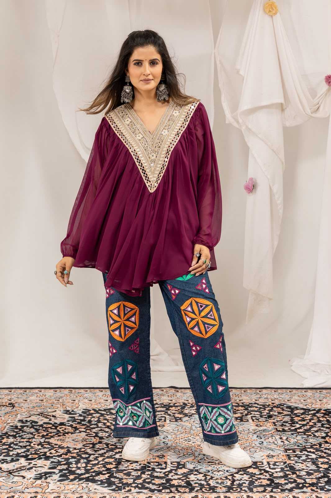 Faux Georgette Cotton Kurti 69