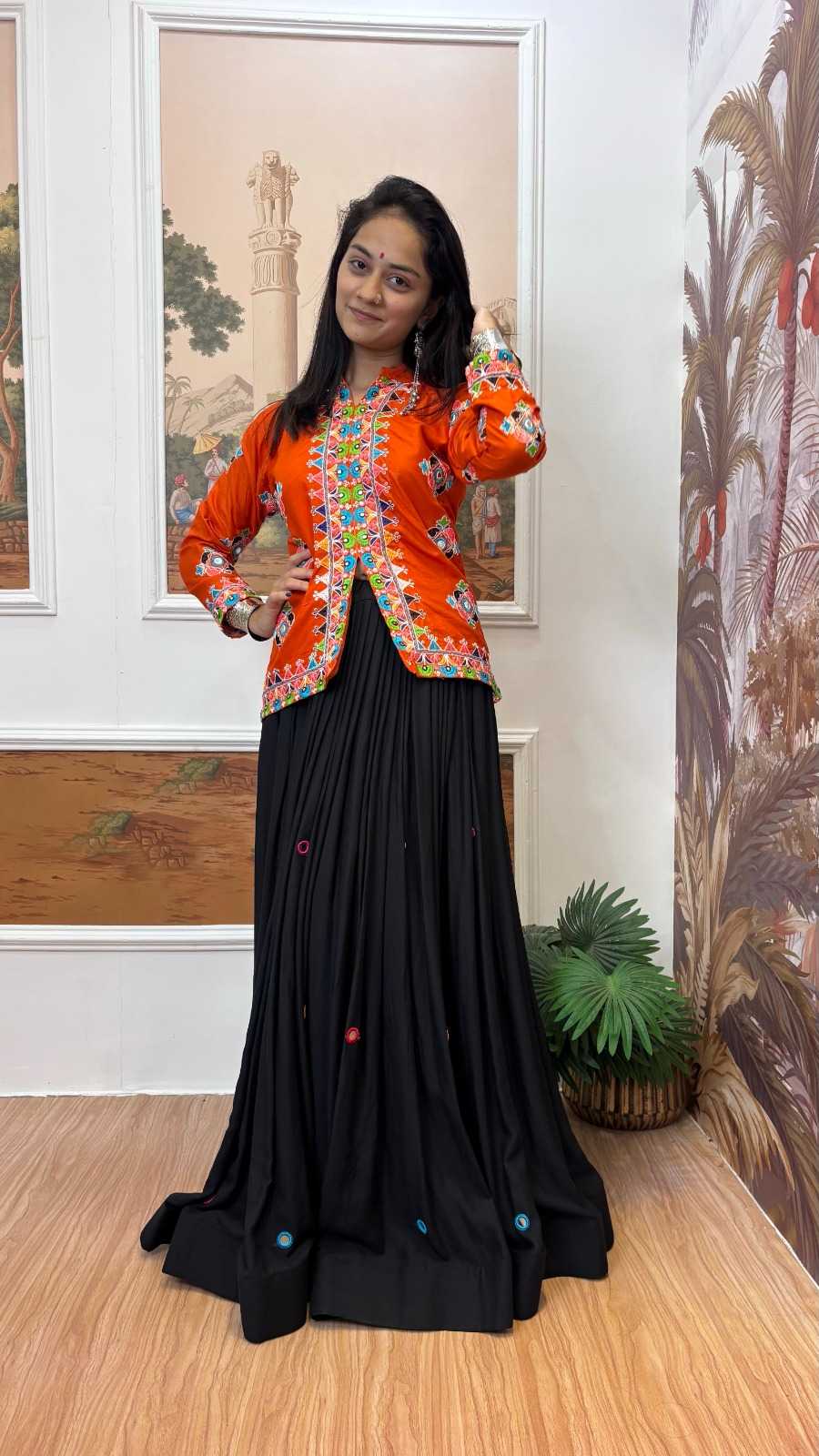 Reyon Cotton Embroidered Lehenga
