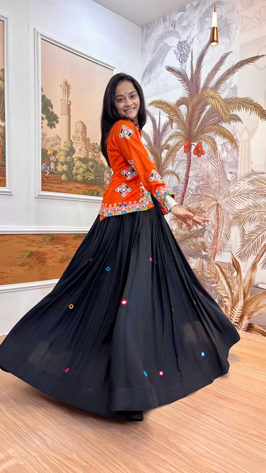 Reyon Cotton Embroidered Lehenga