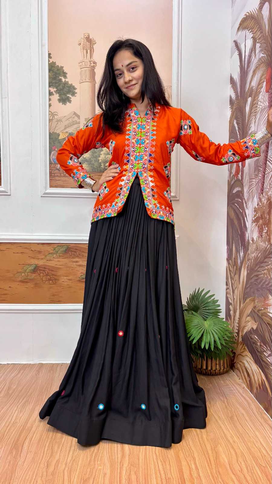 Reyon Cotton Embroidered Lehenga