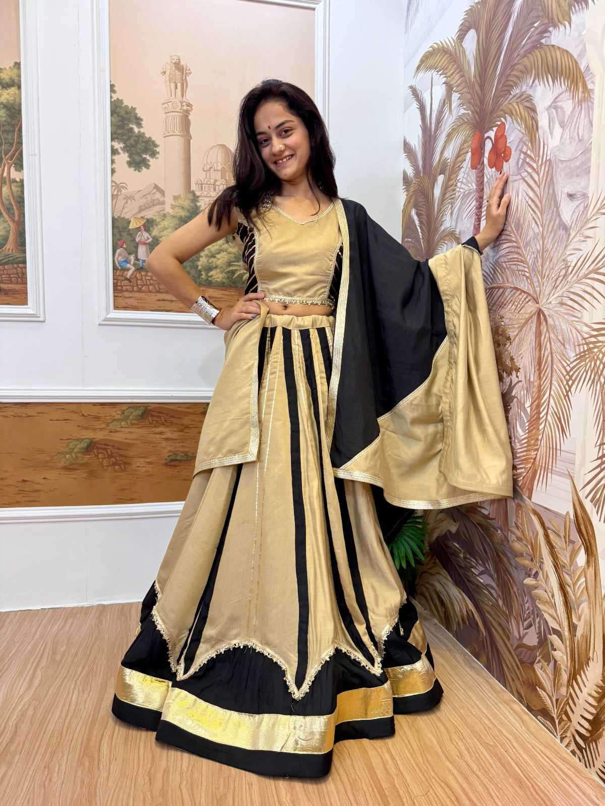 Heavy Roman Silk Designer Lehenga in Off White