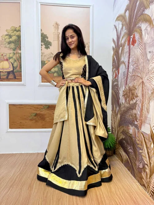 Heavy Roman Silk Designer Lehenga in Off White