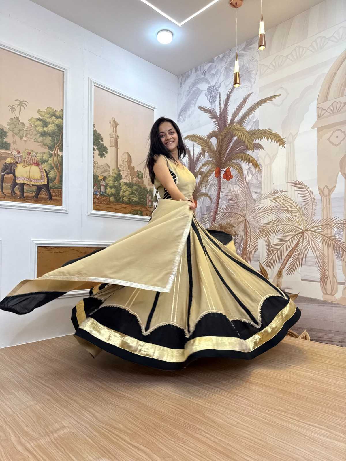 Heavy Roman Silk Designer Lehenga in Off White