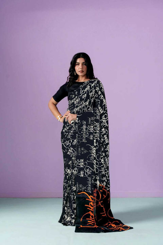 Satin Japan Sartin Designer Saree