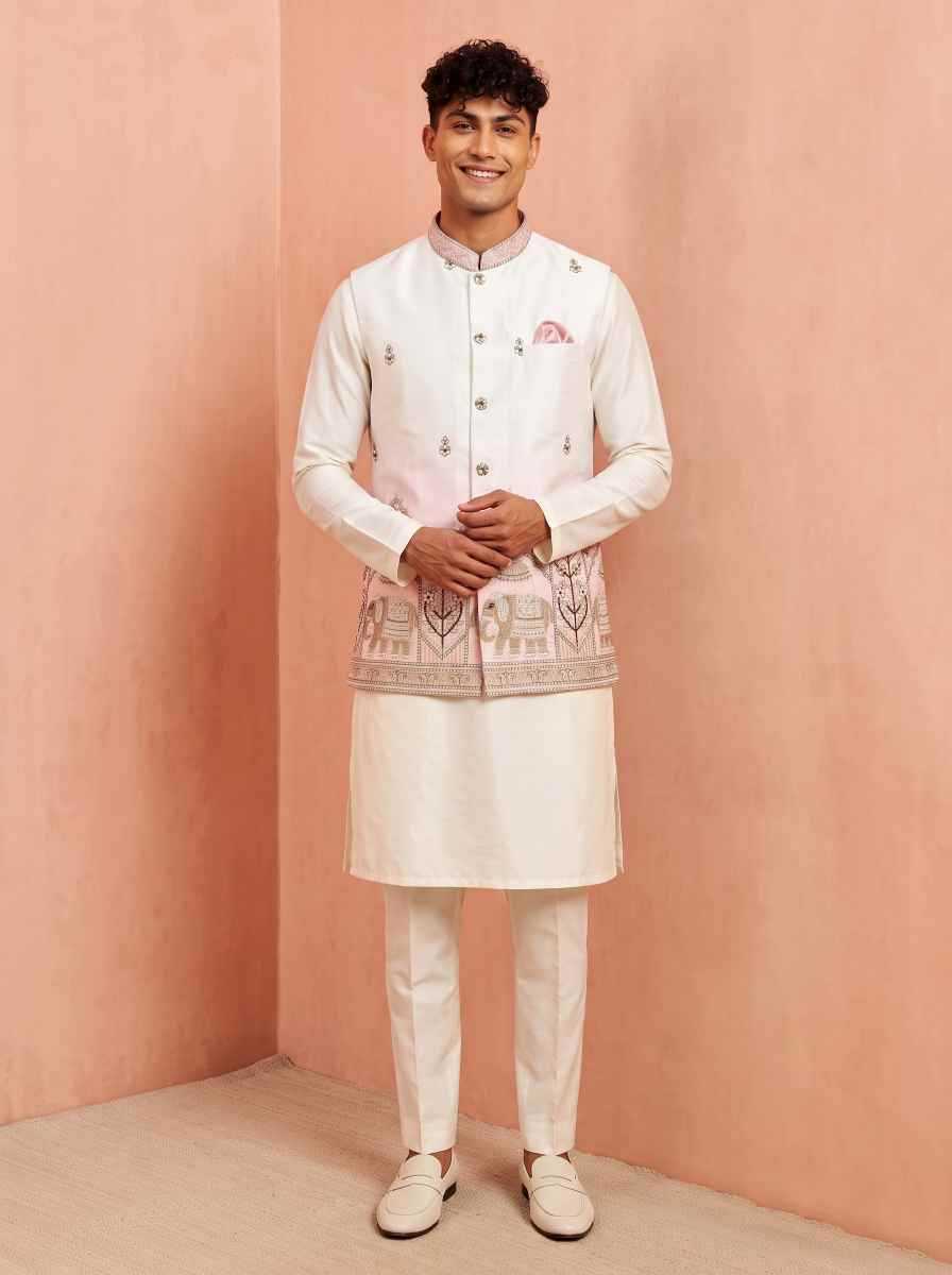 Banarasi Soft Silk Mens Kurta Pyjama