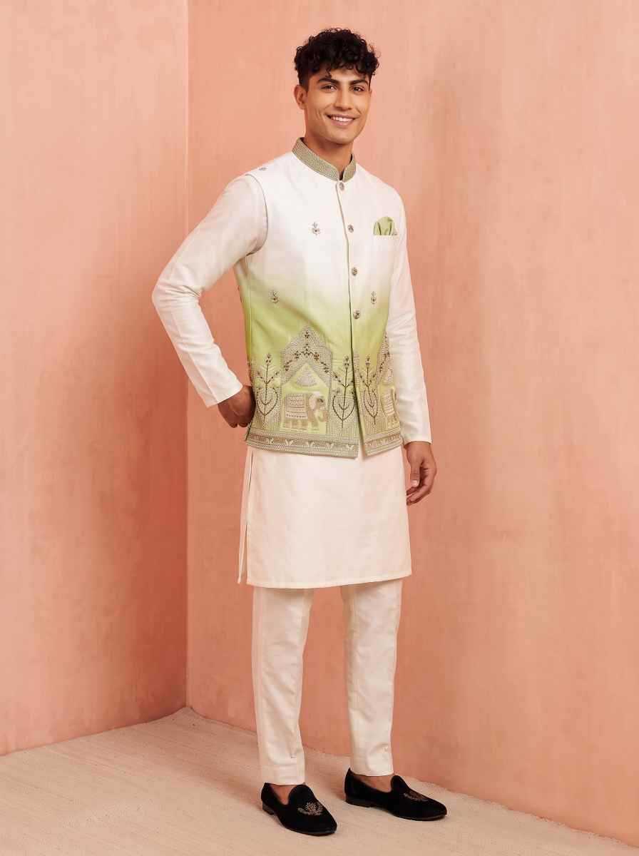 Banarasi Soft Silk Mens Kurta Pyjama