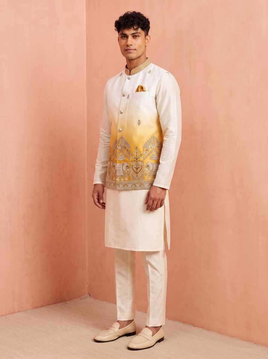 Banarasi Soft Silk Mens Kurta Pyjama
