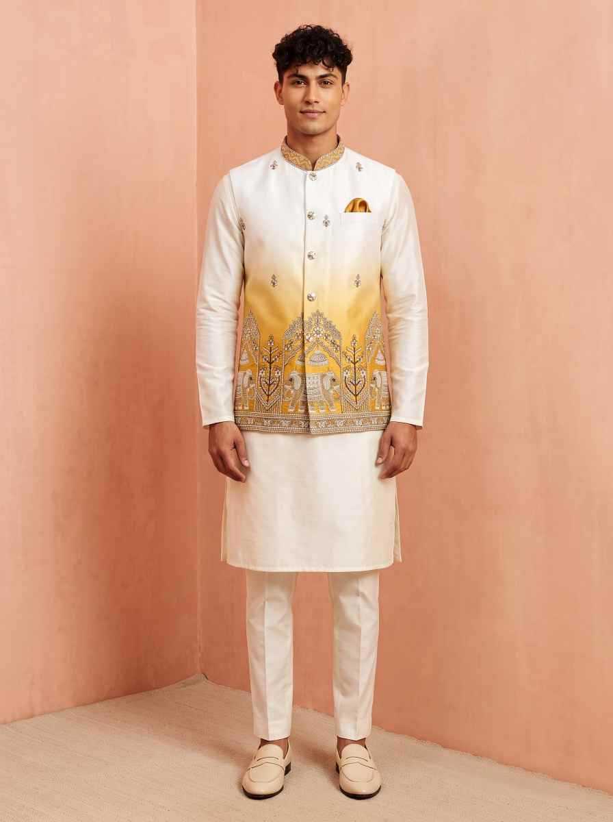 Banarasi Soft Silk Mens Kurta Pyjama