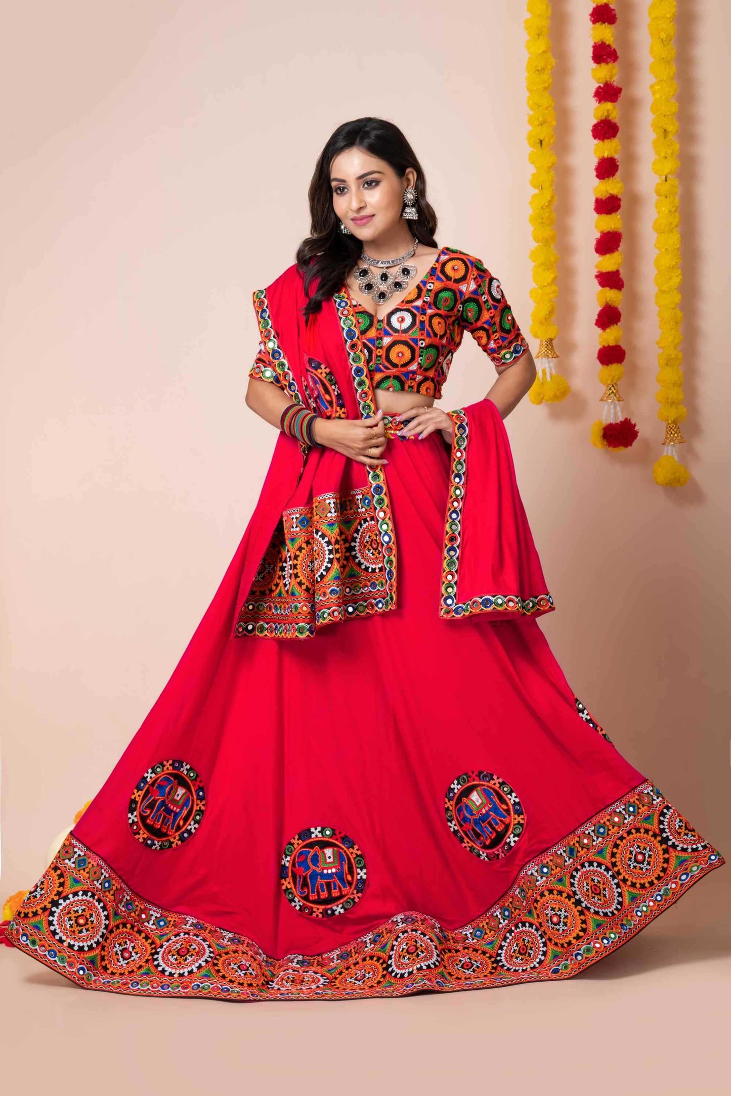 Heavy Rayon Embroidered Lehenga