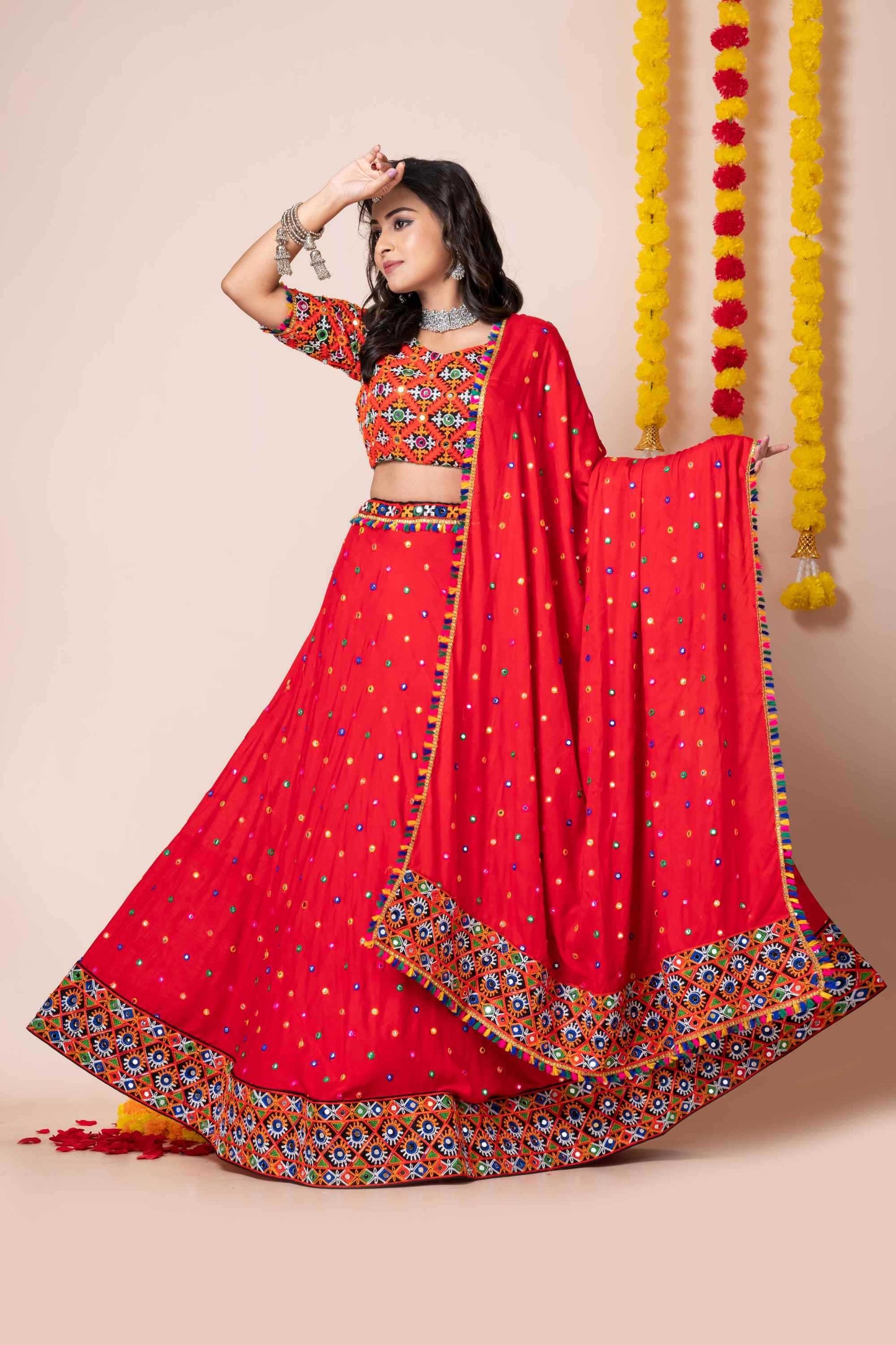 Heavy Rayon Embroidered Lehenga