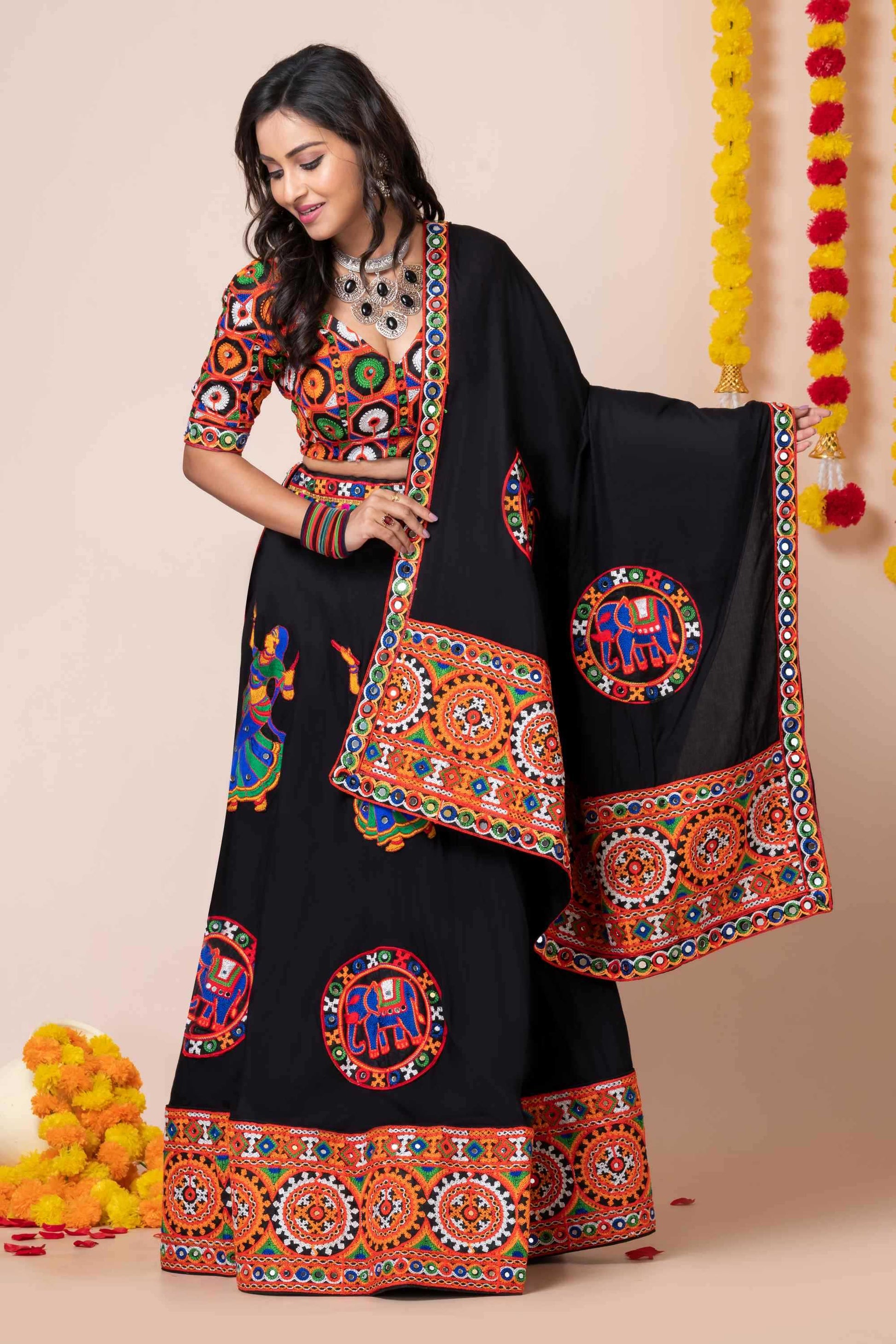 Heavy Rayon Embroidered Lehenga