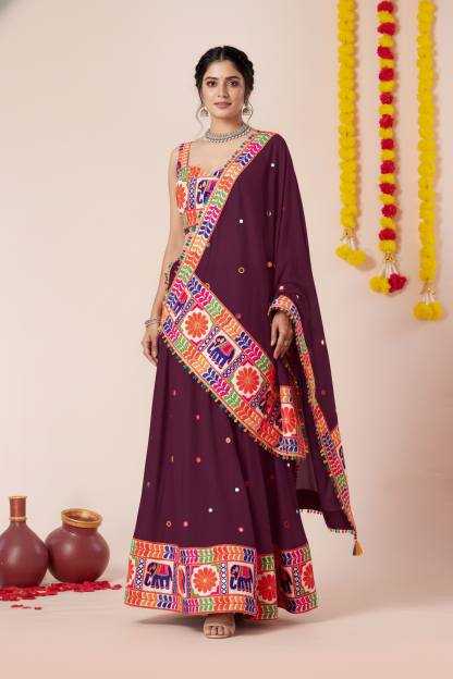 Heavy Rayon Embroidered Lehenga