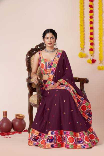 Heavy Rayon Embroidered Lehenga
