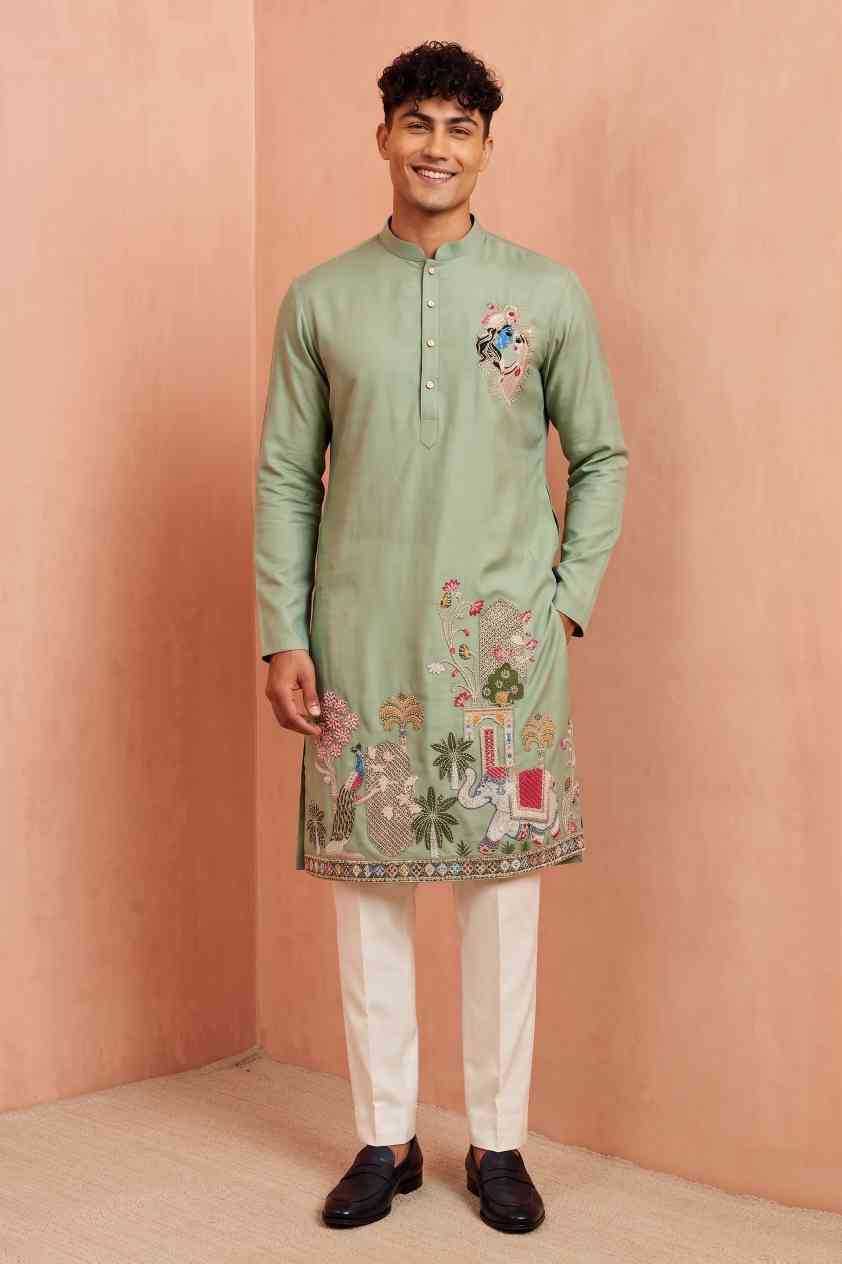Silk Mens Kurta Pyjama