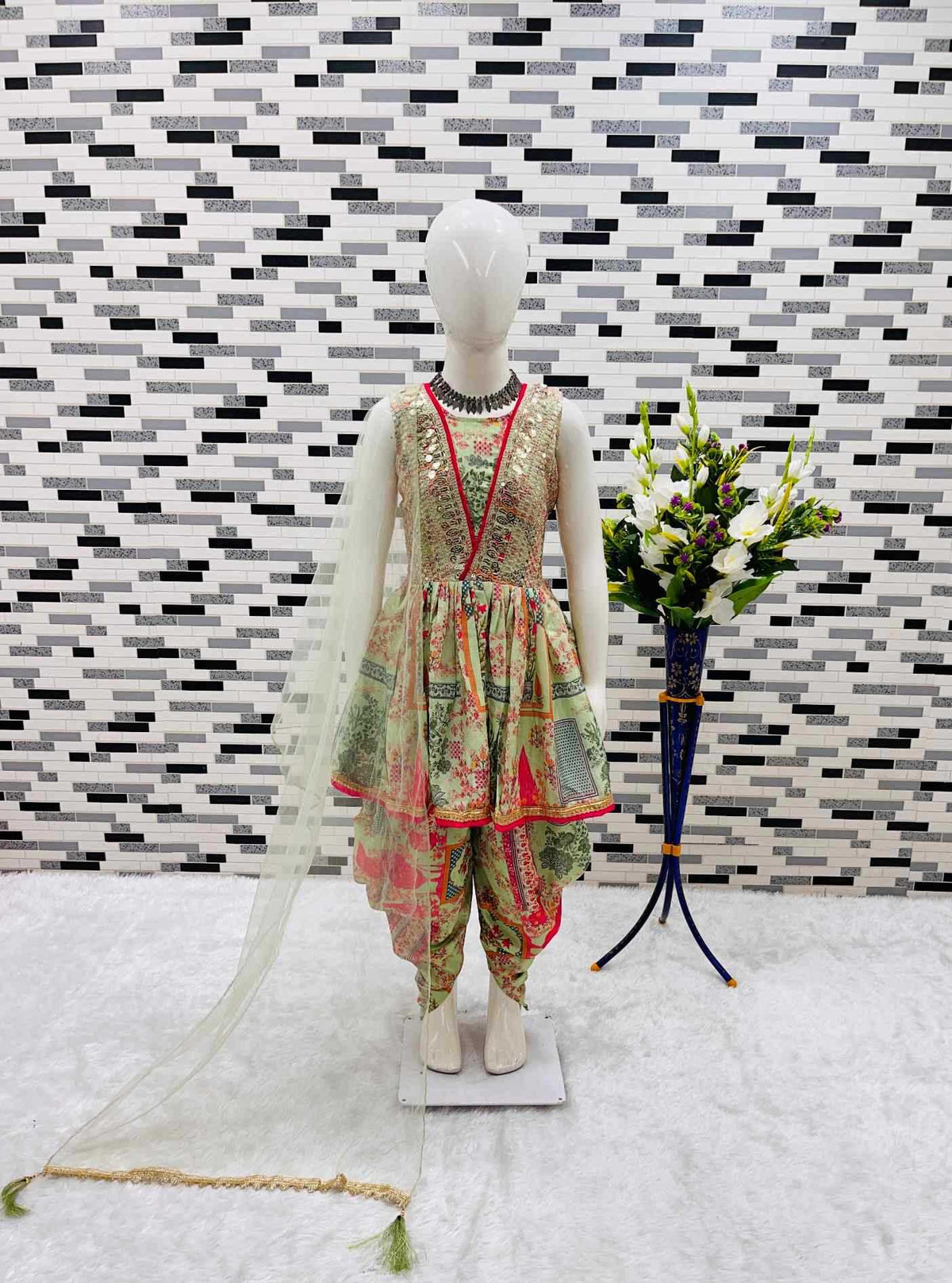 Faux Georgette Kids Suit