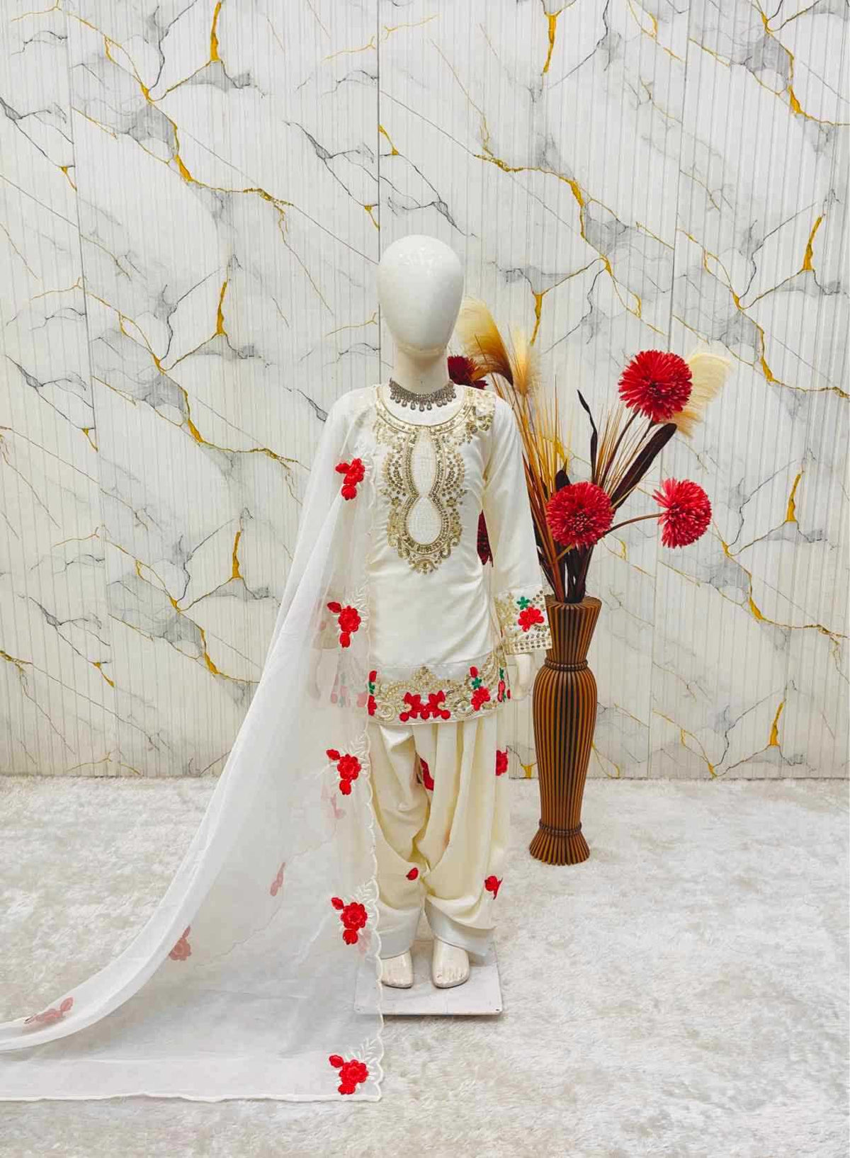 Faux Georgette Kids Suit