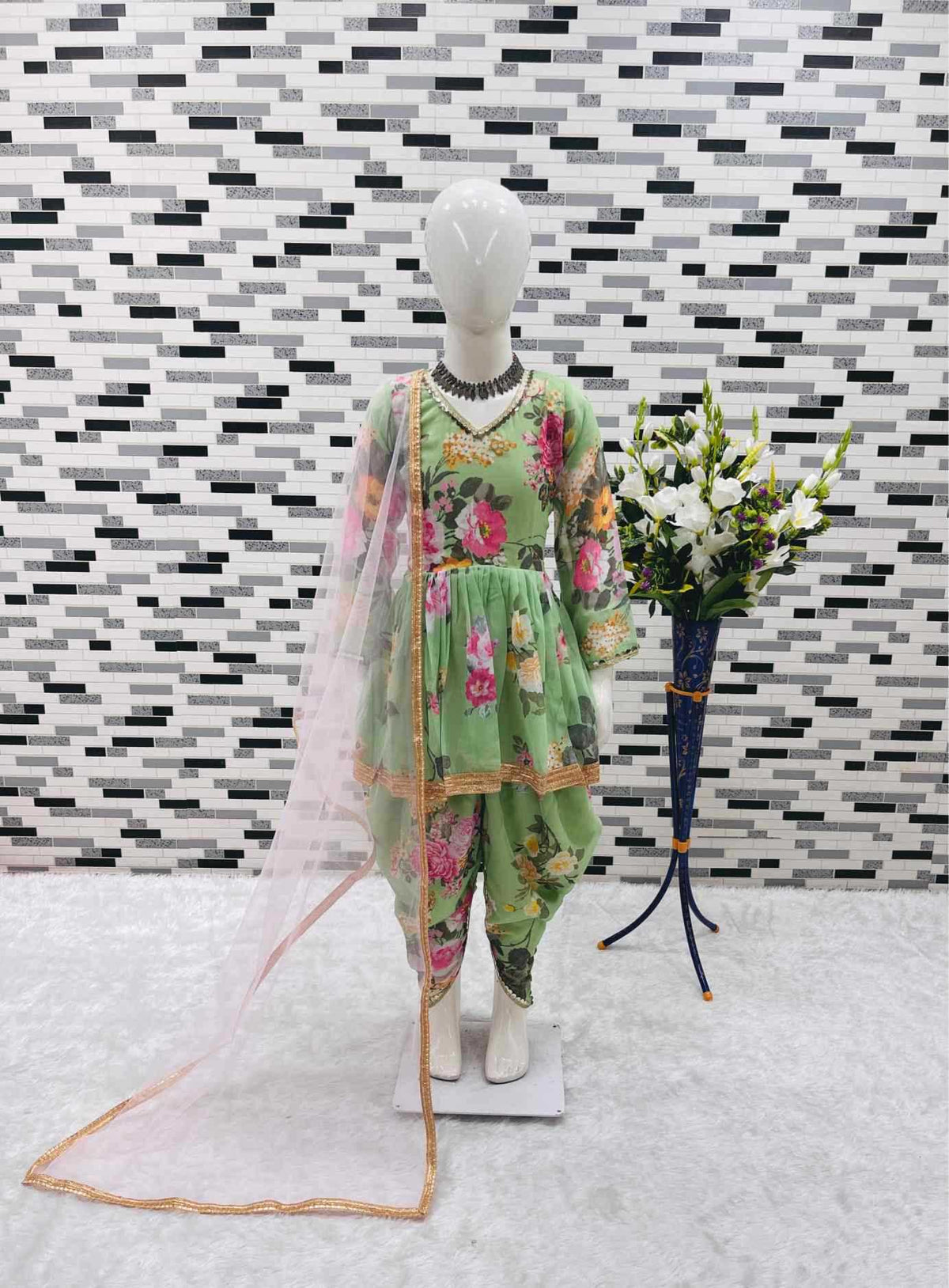 Faux Georgette Kids Suit