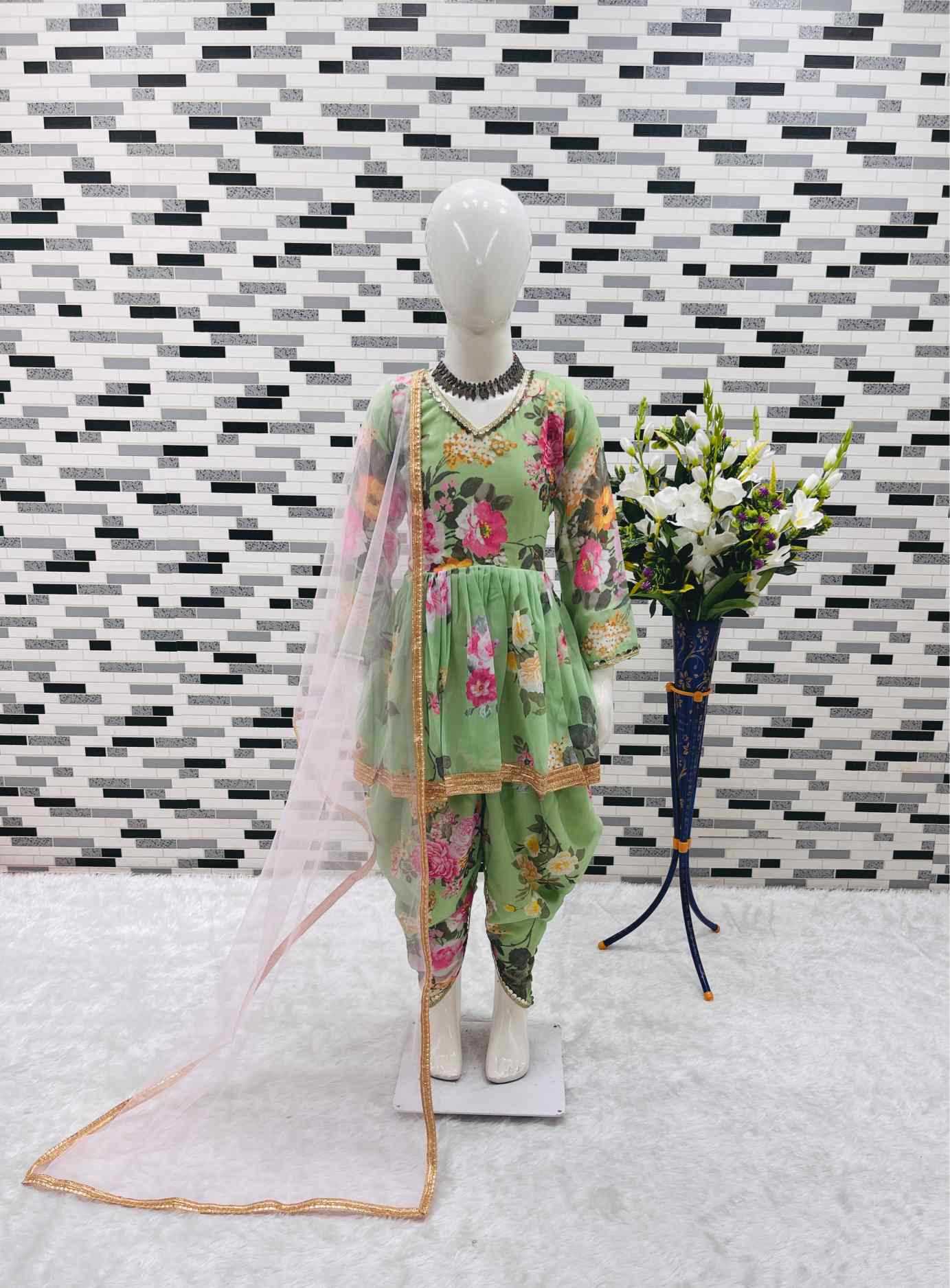 Faux Georgette Kids Suit