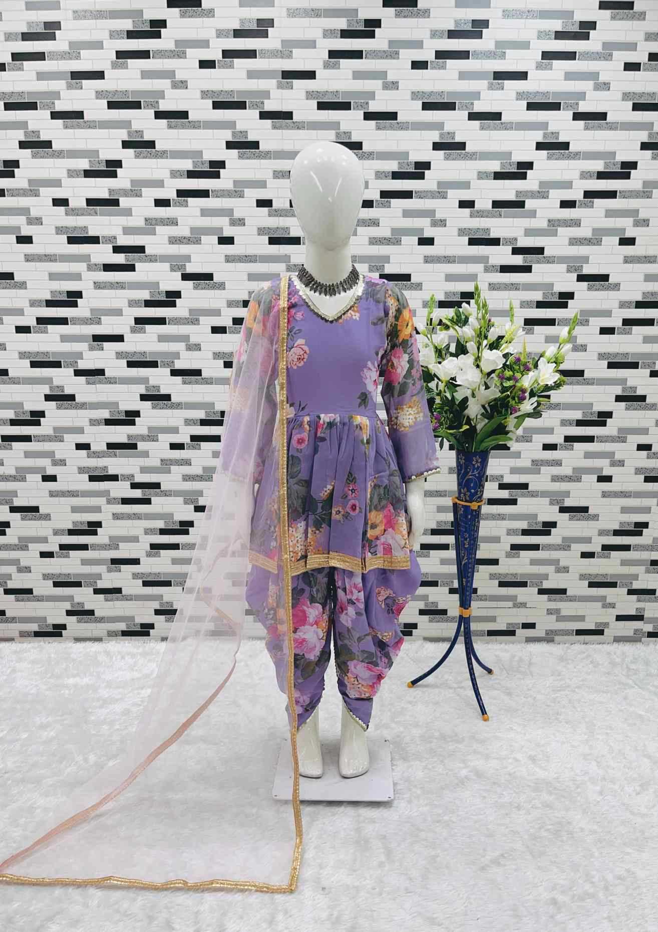 Faux Georgette Kids Suit