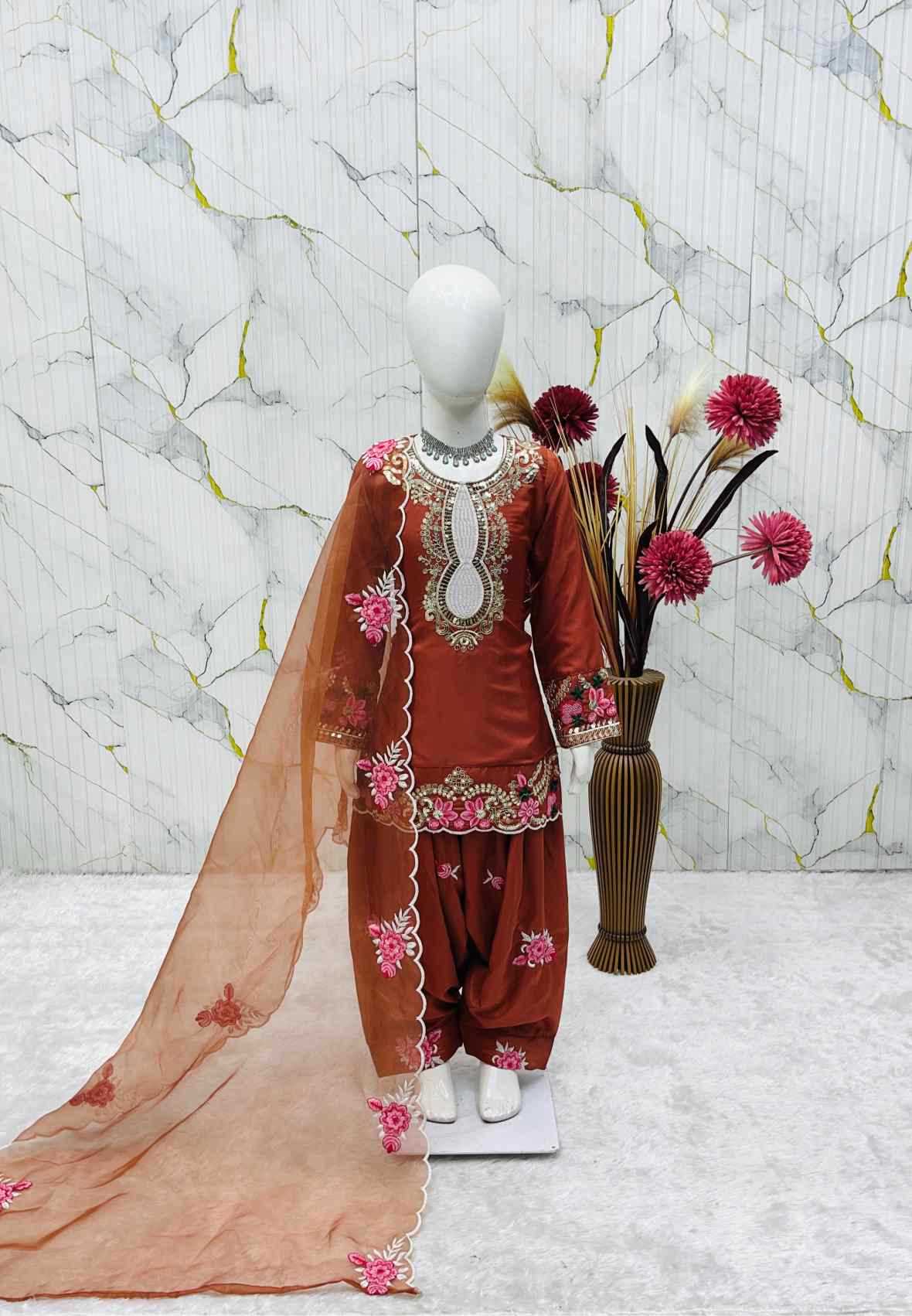 Faux Georgette Kids Suit
