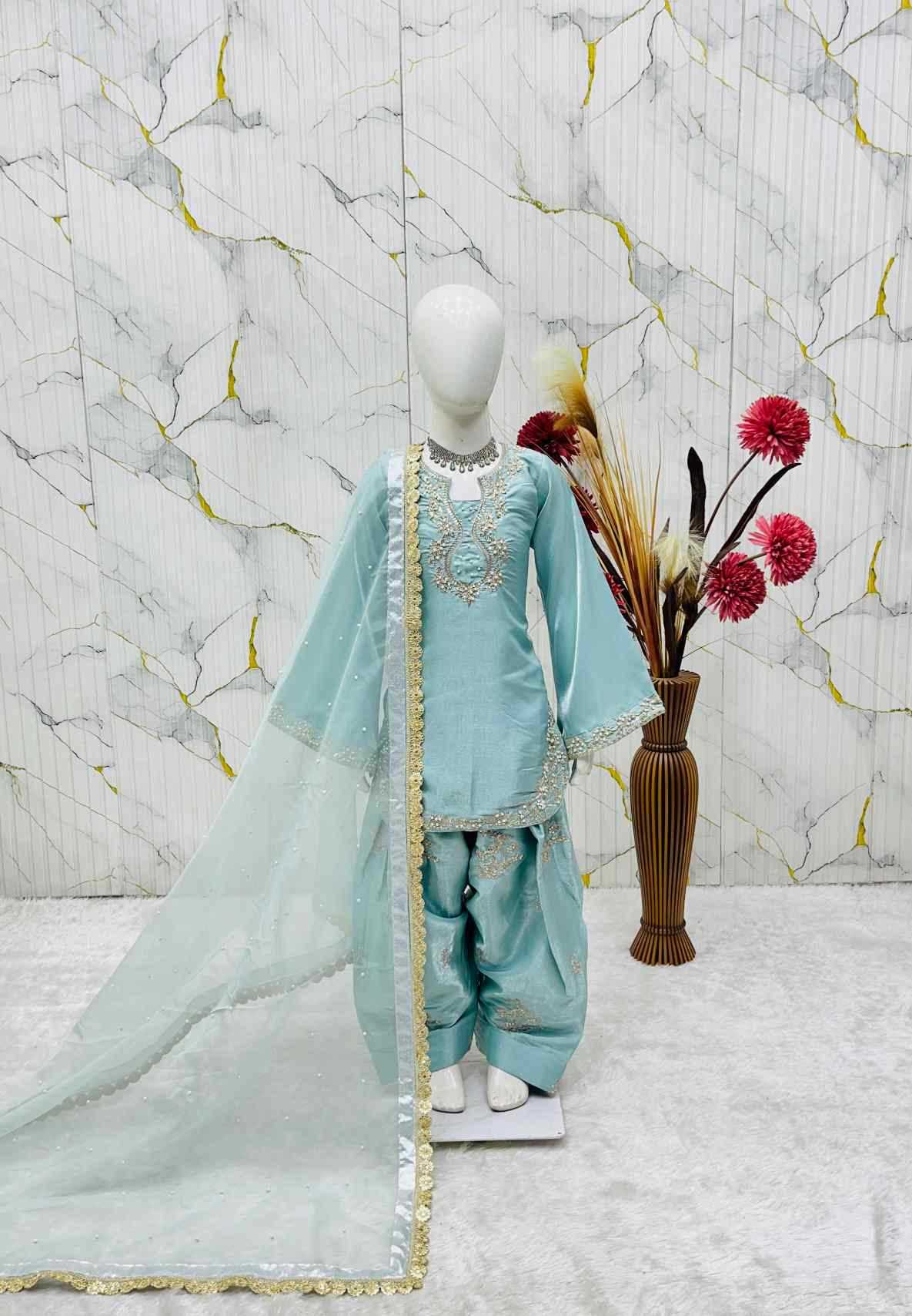 Faux Georgette Kids Suit