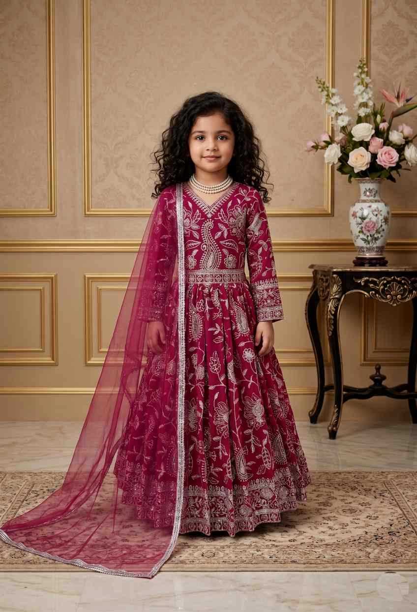 Faux Georgette Kids Gown