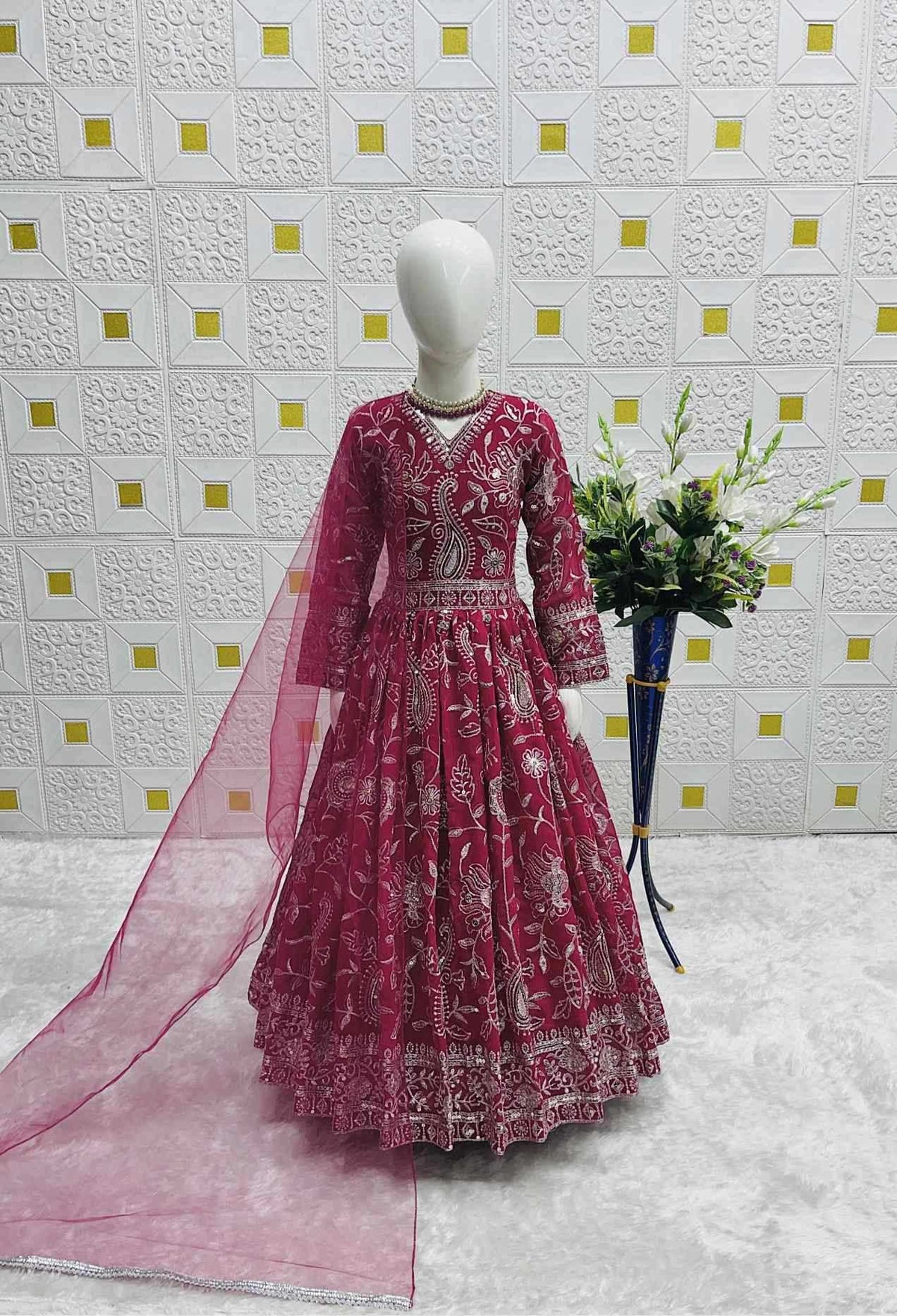 Faux Georgette Kids Gown