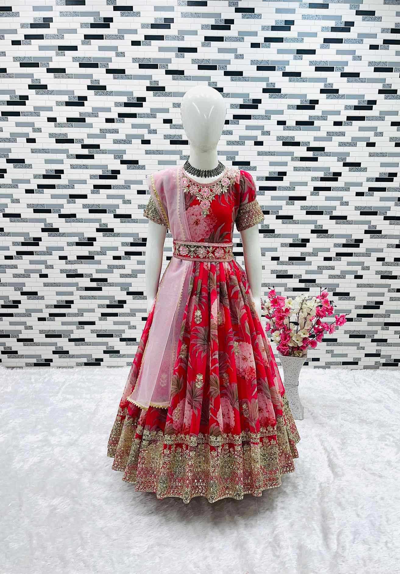 Faux Georgette Kids Gown