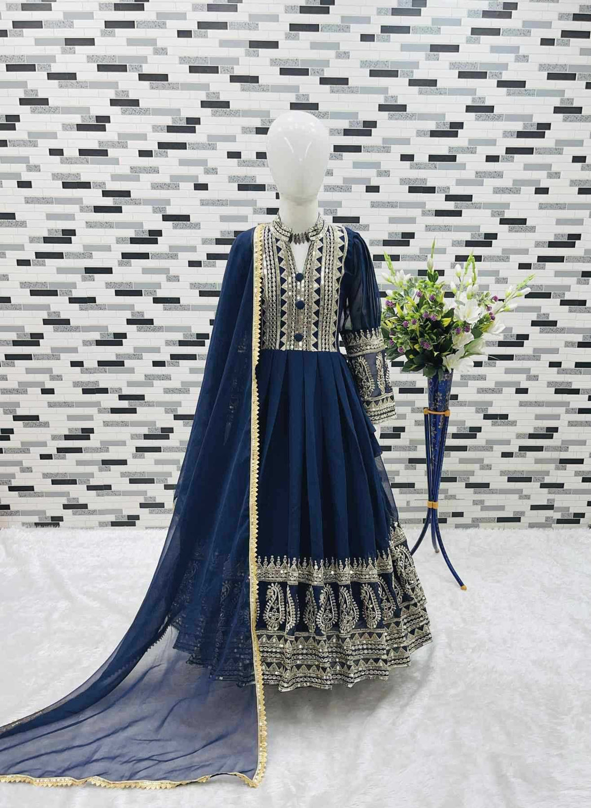 Faux Georgette Kids Gown